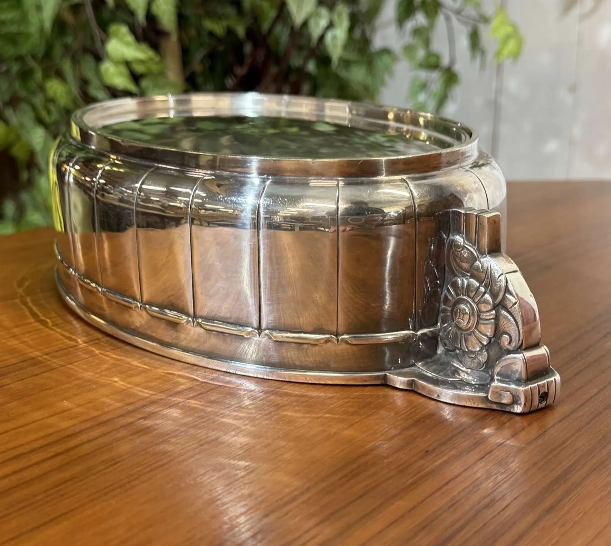 Silver-plated metal jardinière from the Art Deco period - Saglier Frères