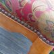 Louis XV style footrest stool pouffe wood and fabric