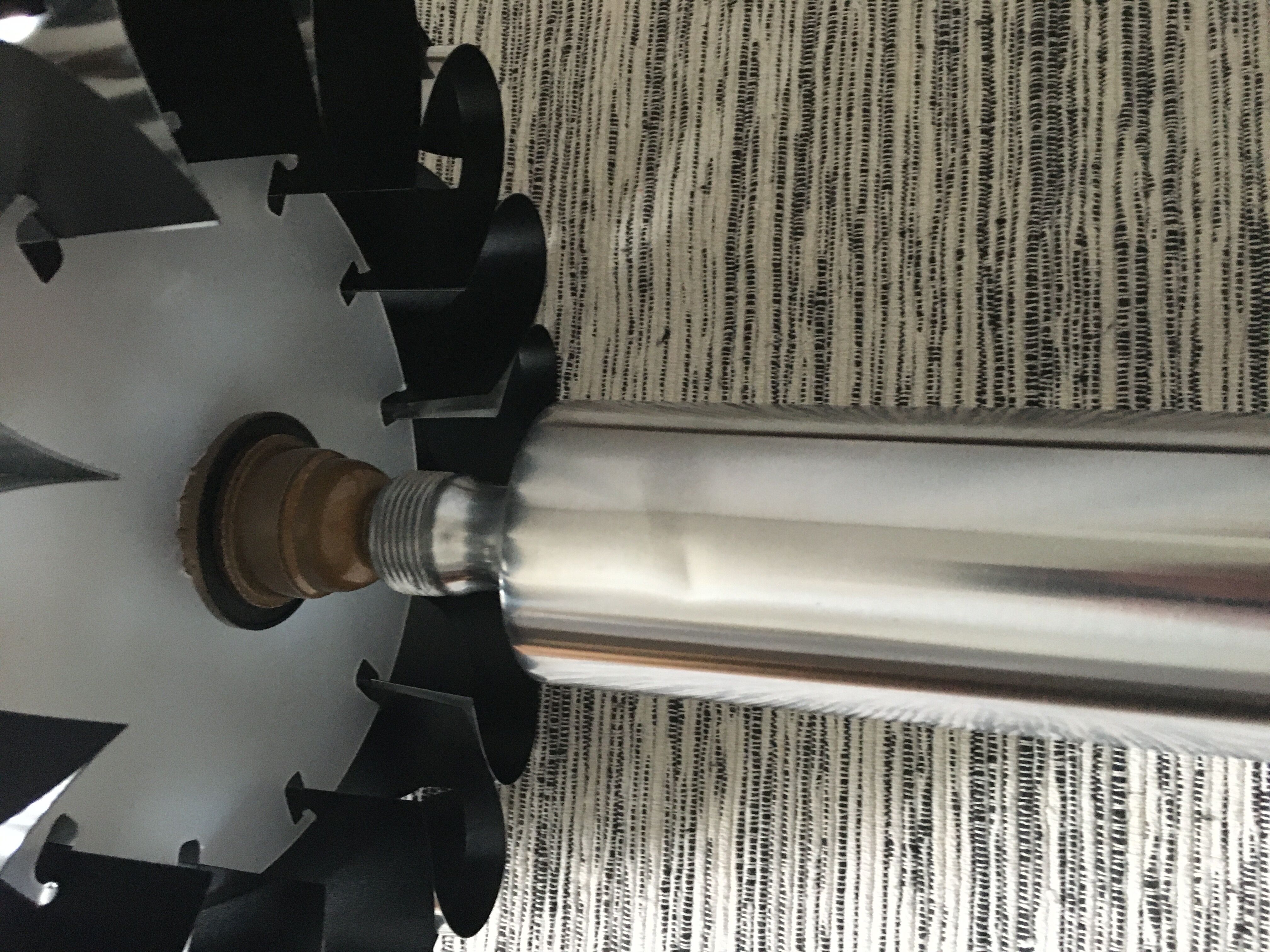 Vintage 70's brushed steel cylindrical lamp