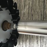 Vintage 70's brushed steel cylindrical lamp