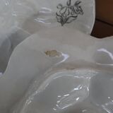 9 Oyster plates with black floral decoration KetG Luneville year 1940