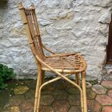 Lot de 10 chaises en rotin vintage