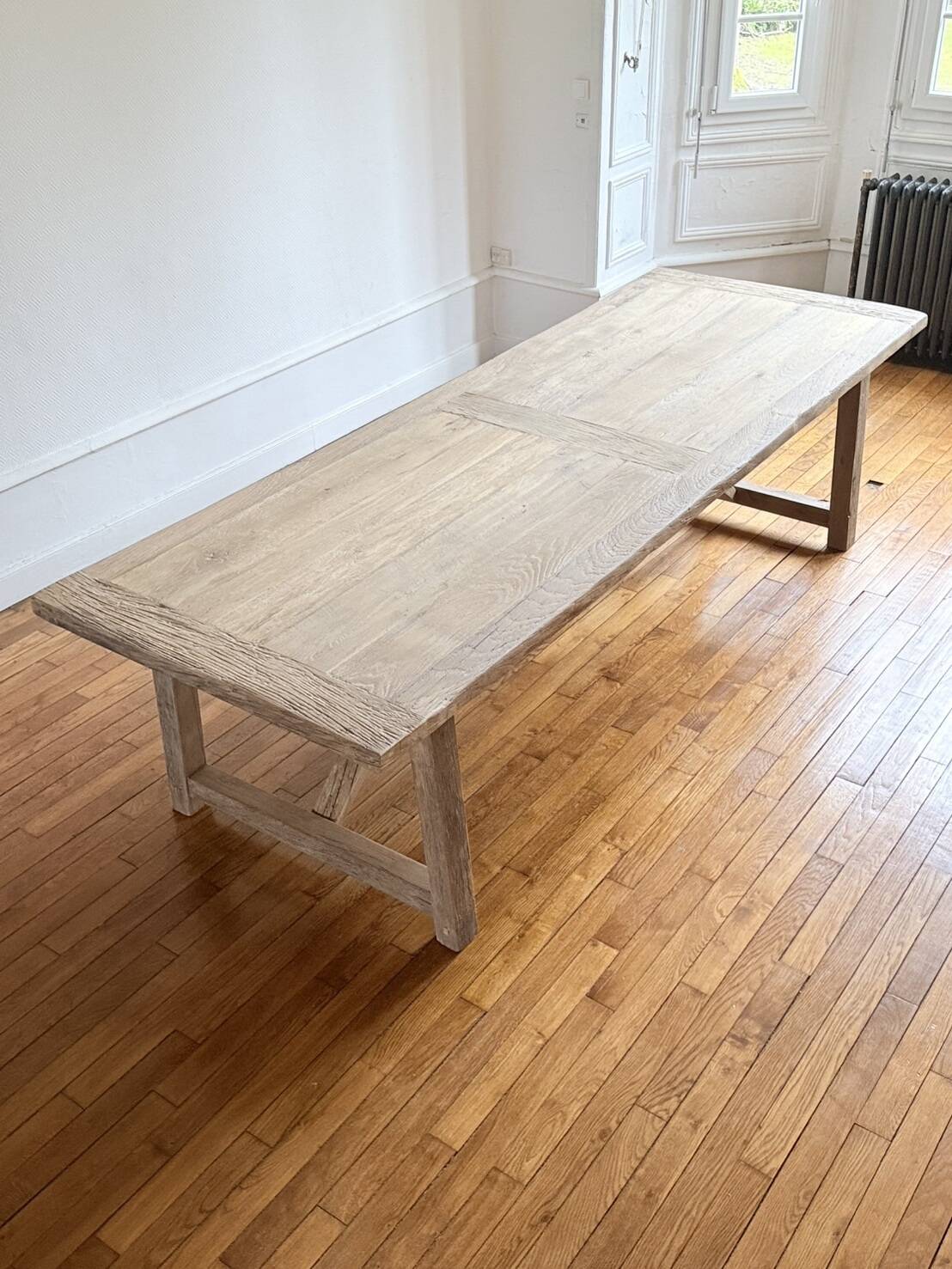 Farm table in solid old oak - Millau 300 by 100 cm
