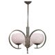 Art Deco nickel chandelier with light-pink opaline shades, Czechoslovakia, 1930s