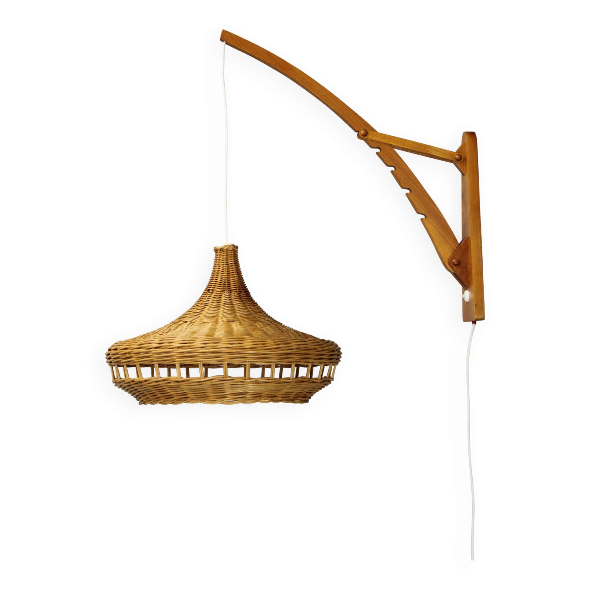 1960s Wall Wooden Lamp by Pokrok Zilina, Czechoslovakia