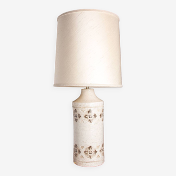 Danish table lamp in beige enamelled stoneware by Bitossi for Bergboms 1960.