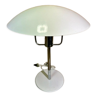 Lampe vintage, métal blanc et chromé, champignon, édition sce, années 70'