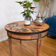Round wooden hot water bottle coffee table