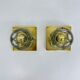 Pair of Peil & Putzler ice cube glass wall lamps, 1970s