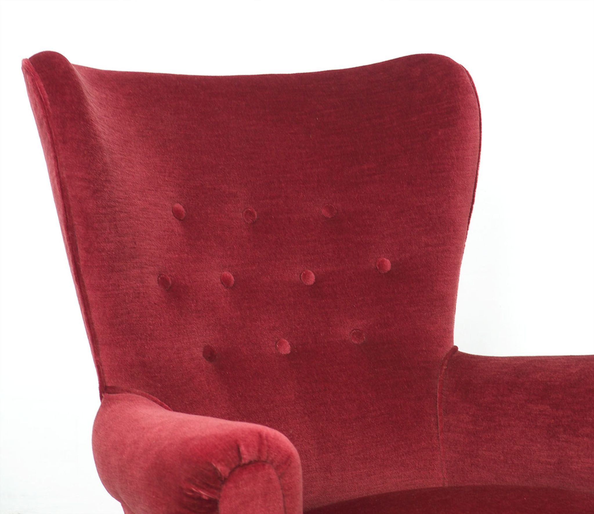 Artifort velvet red lounge chair by Theo Ruth, 1950's