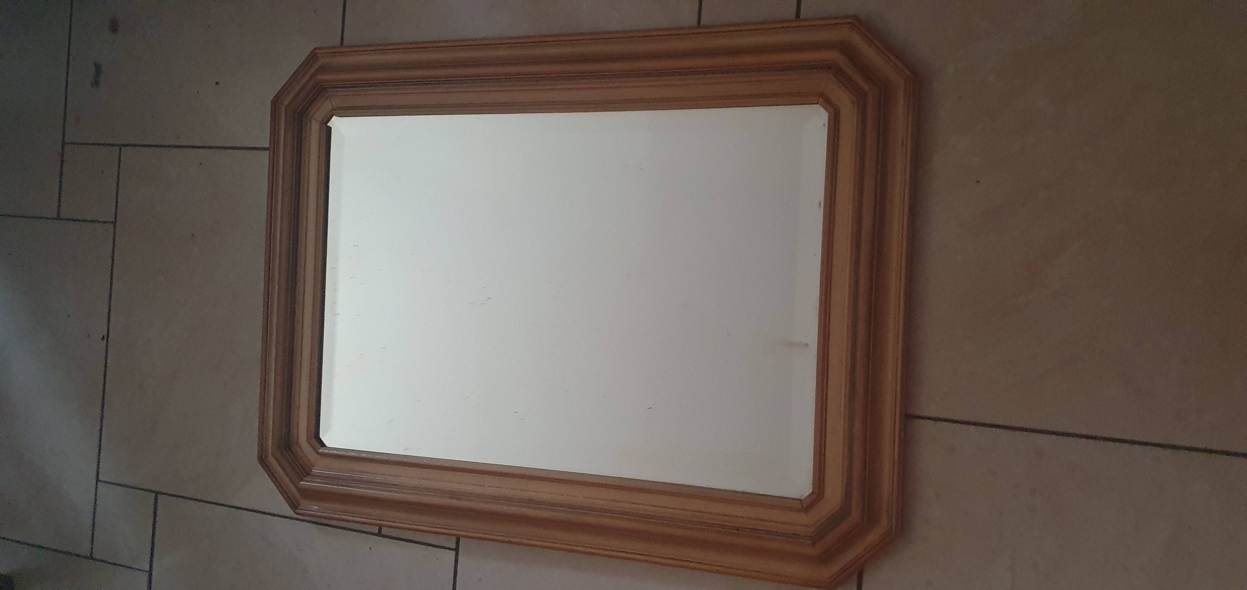 Wall mirror wooden frame 76 cm/56.5 cm