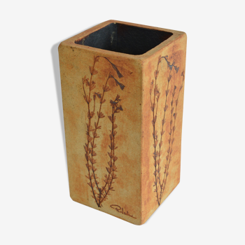 Vallauris terracotta-style vase by R. Leduc