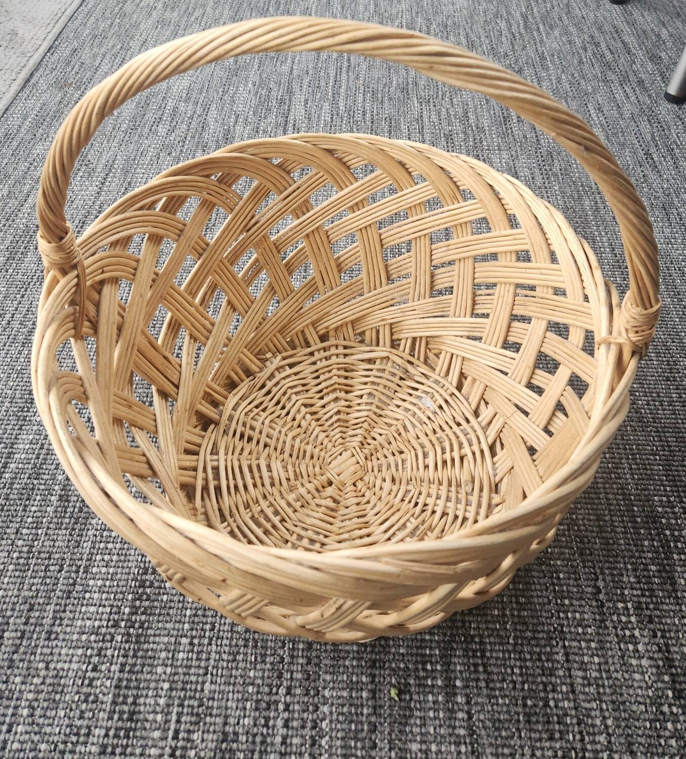 Large hand-woven wicker basket