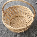 Large hand-woven wicker basket