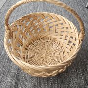 Large hand-woven wicker basket