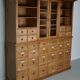 Large antique German pine apothecary cabinet / vitrine early 20th century