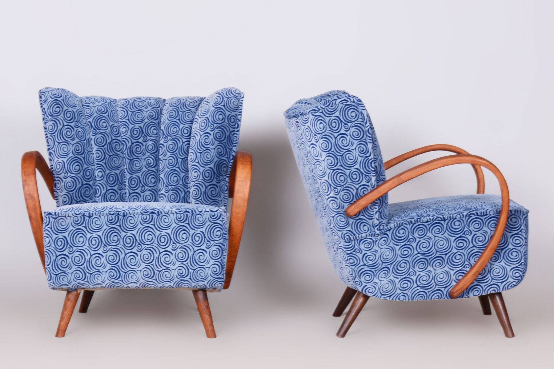 Czech Art Deco Armchairs by J. Halabala for Up Závody, 1930s, Set of 2