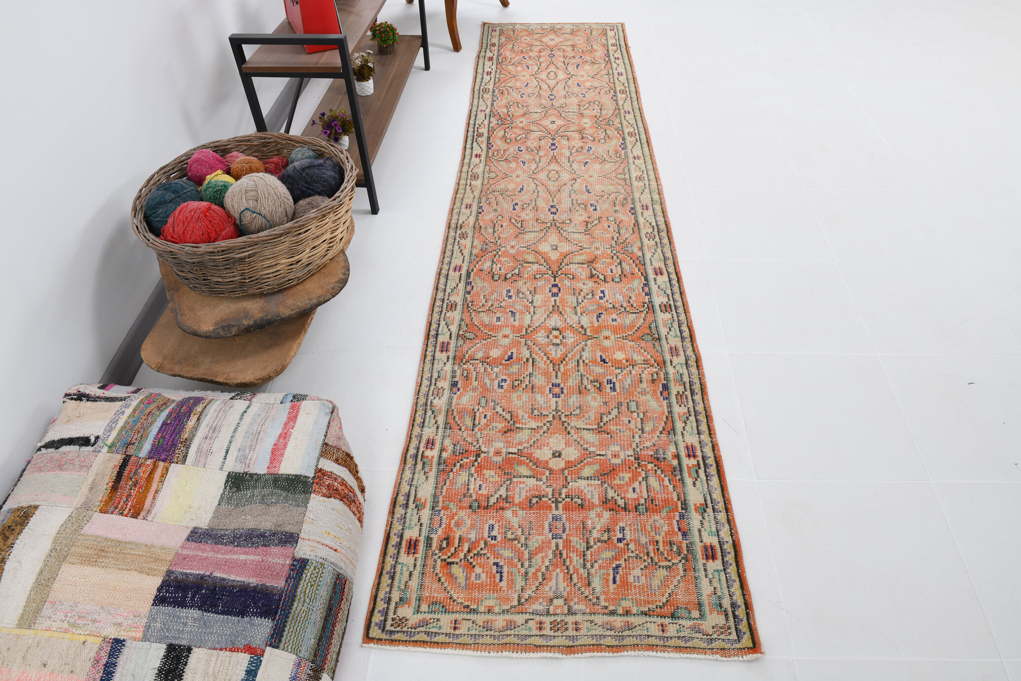 Vintage runner rug, 74x314cm