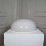 1970s “Mushroom” designer lamp in opaline glass and ABS base.