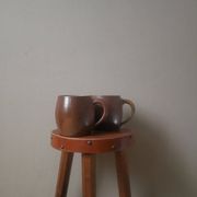 Vintage stoneware ceramic mugs handcrafted Scandinavian country decoration tea cups