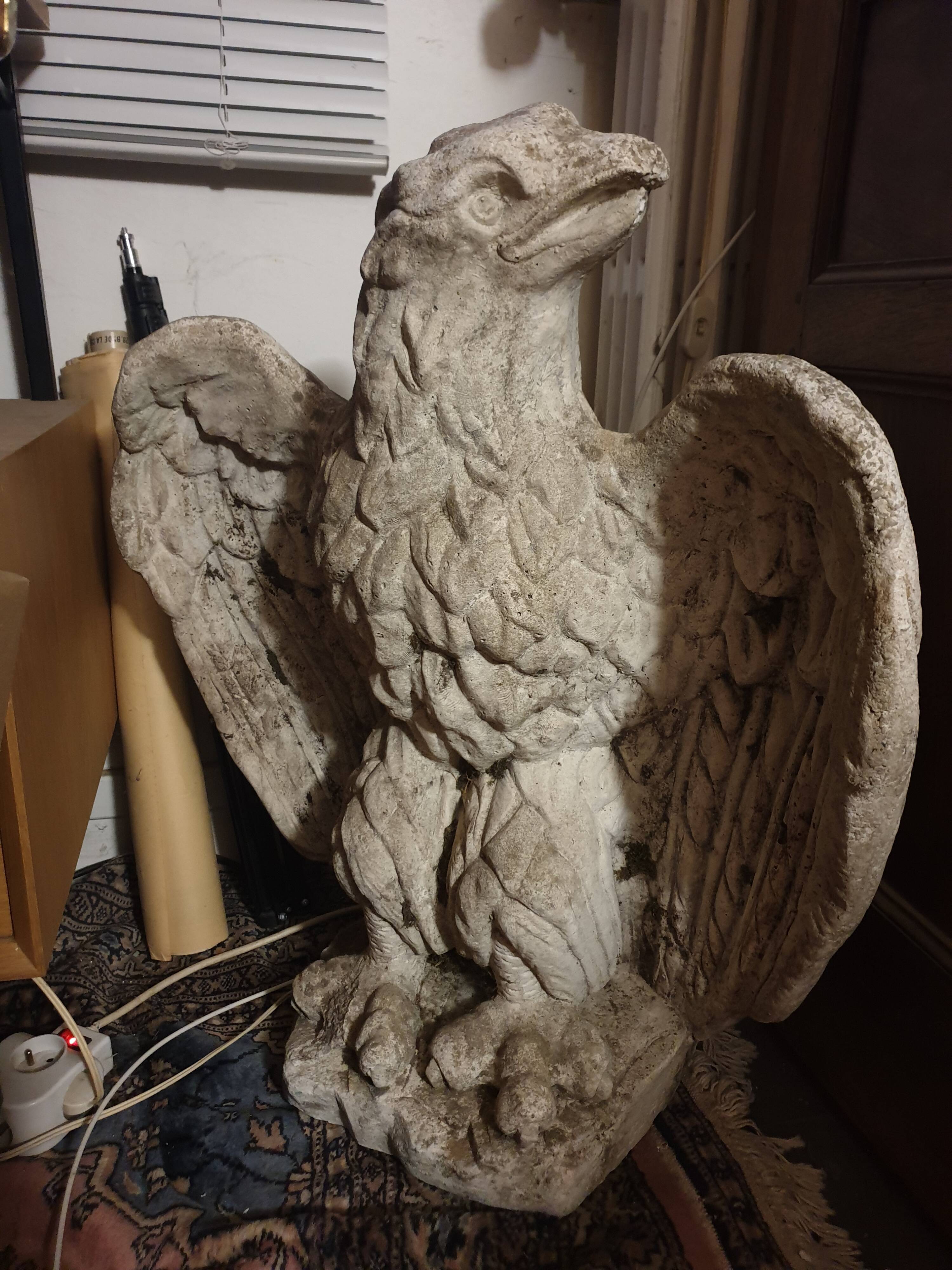 Imperial eagle in fiber cement XXth