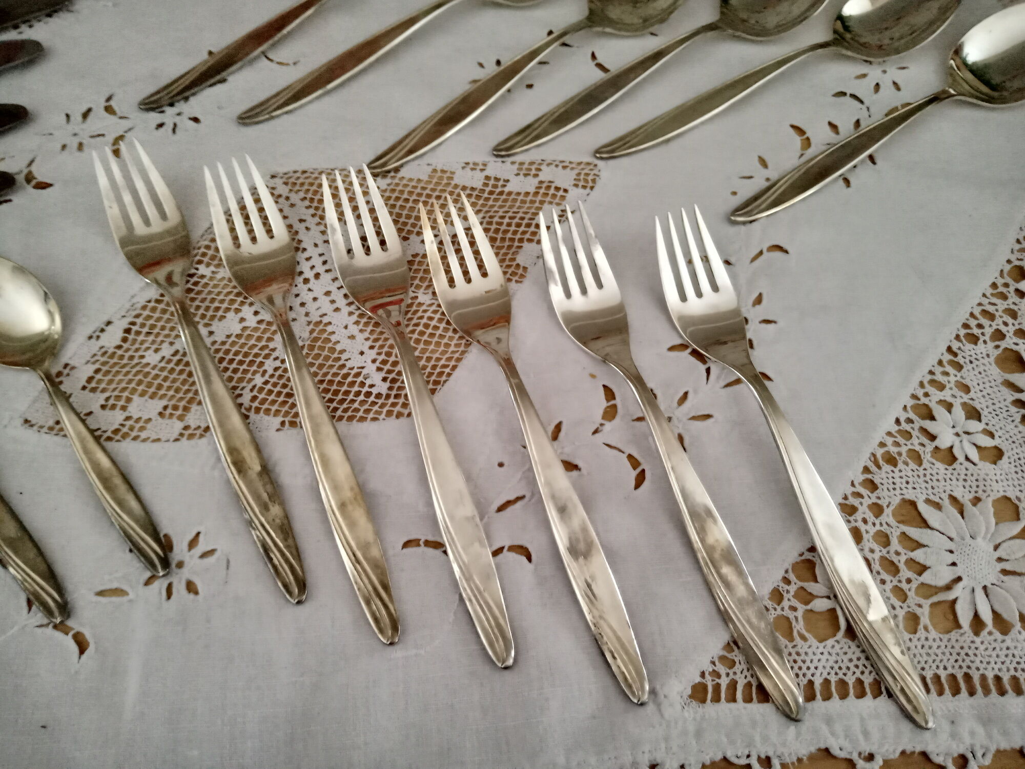 24-piece vintage silver-plated housewife 100 Bader Tafelbestecke Pforzheim