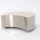Simple Auxiliary Table, Half-Moon Shape, Brass/Steel and High Gloss Laminate, Size L