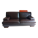 Two brown leather Crozatier two-and-a-half-seater sofas.