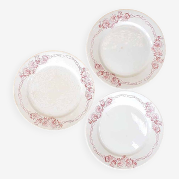 Set of 3 flat plates U&C Sarreguemines model Palermo