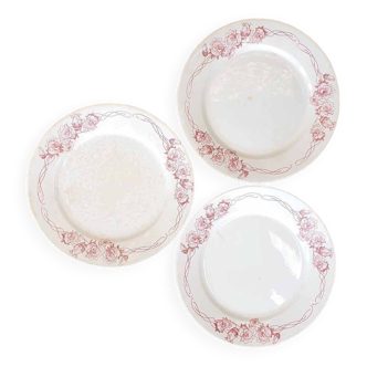 Lot de 3 assiettes plates U&C Sarreguemines modèle Palerme