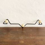 Sixties coat rack/hook, metal and white wood