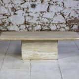 Italian travertine coffee table, 1980