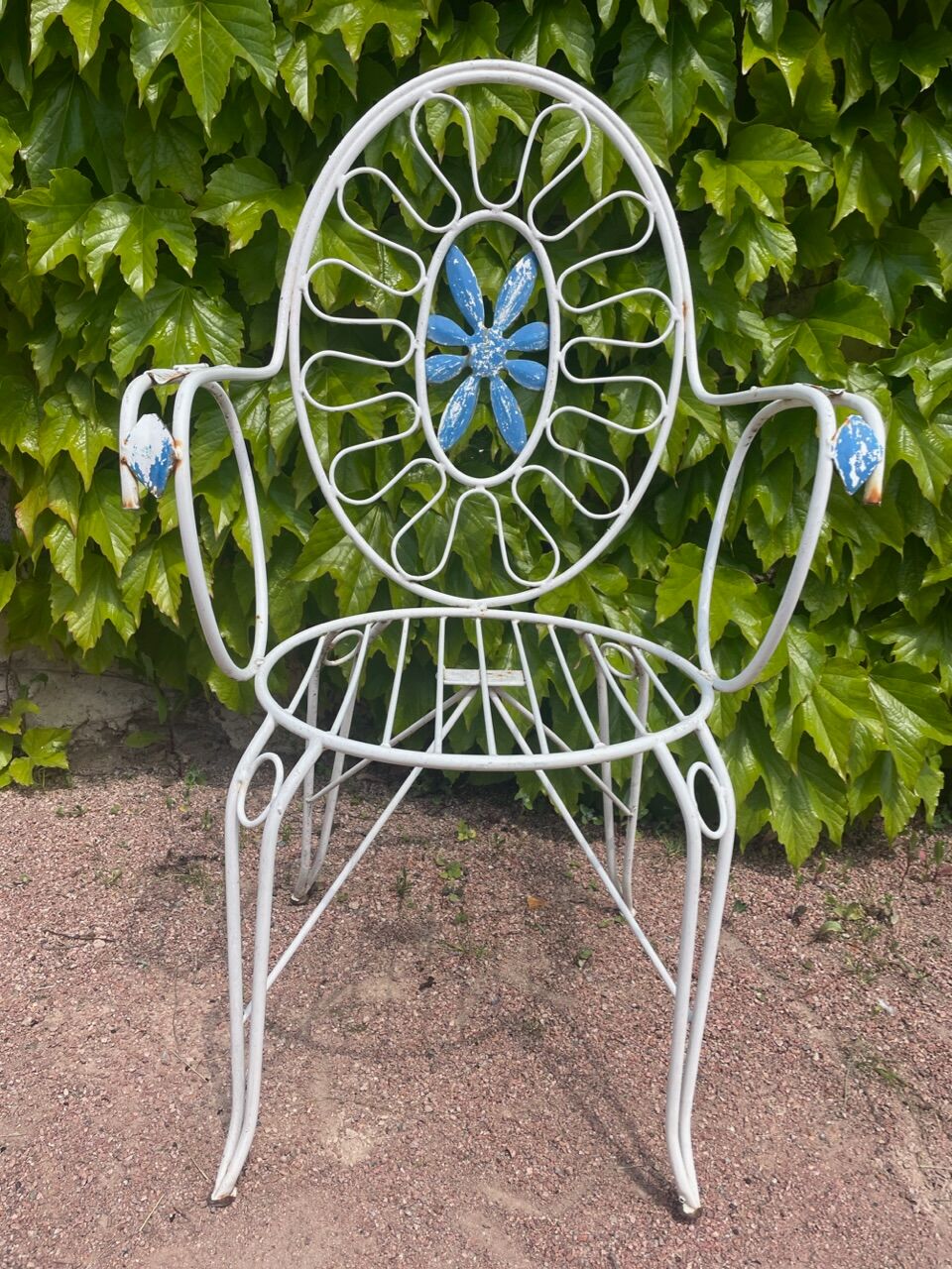 4 fauteuils provençaux en fer forgé des années 60