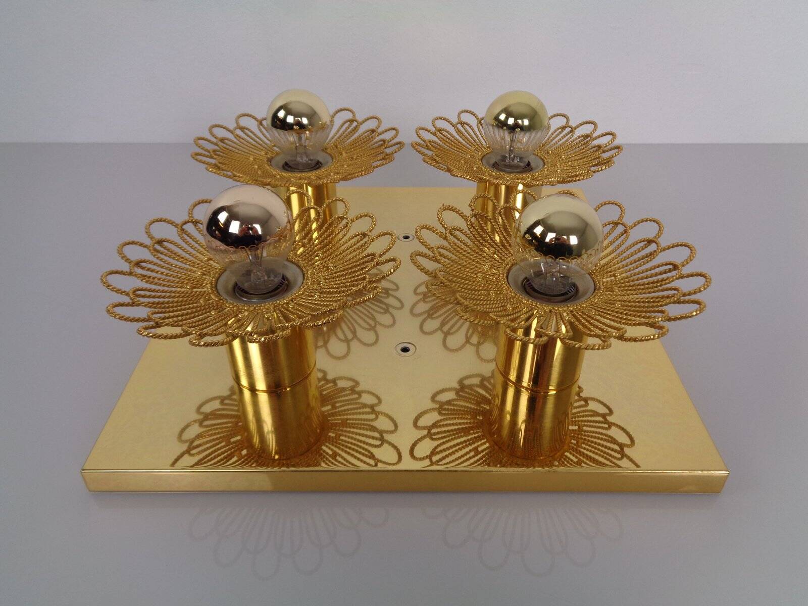 Space Age JBS Brass Sconce by Joseph Brumberg, 1960s