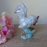 Pottery rooster figurine, rooster statuette, vintage country house decoration