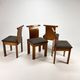 Set of 4 Italian Design Birchwood Dining Chairs, 1970s