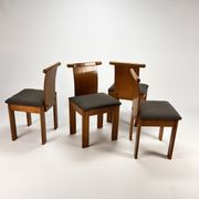 Set of 4 Italian Design Birchwood Dining Chairs, 1970s