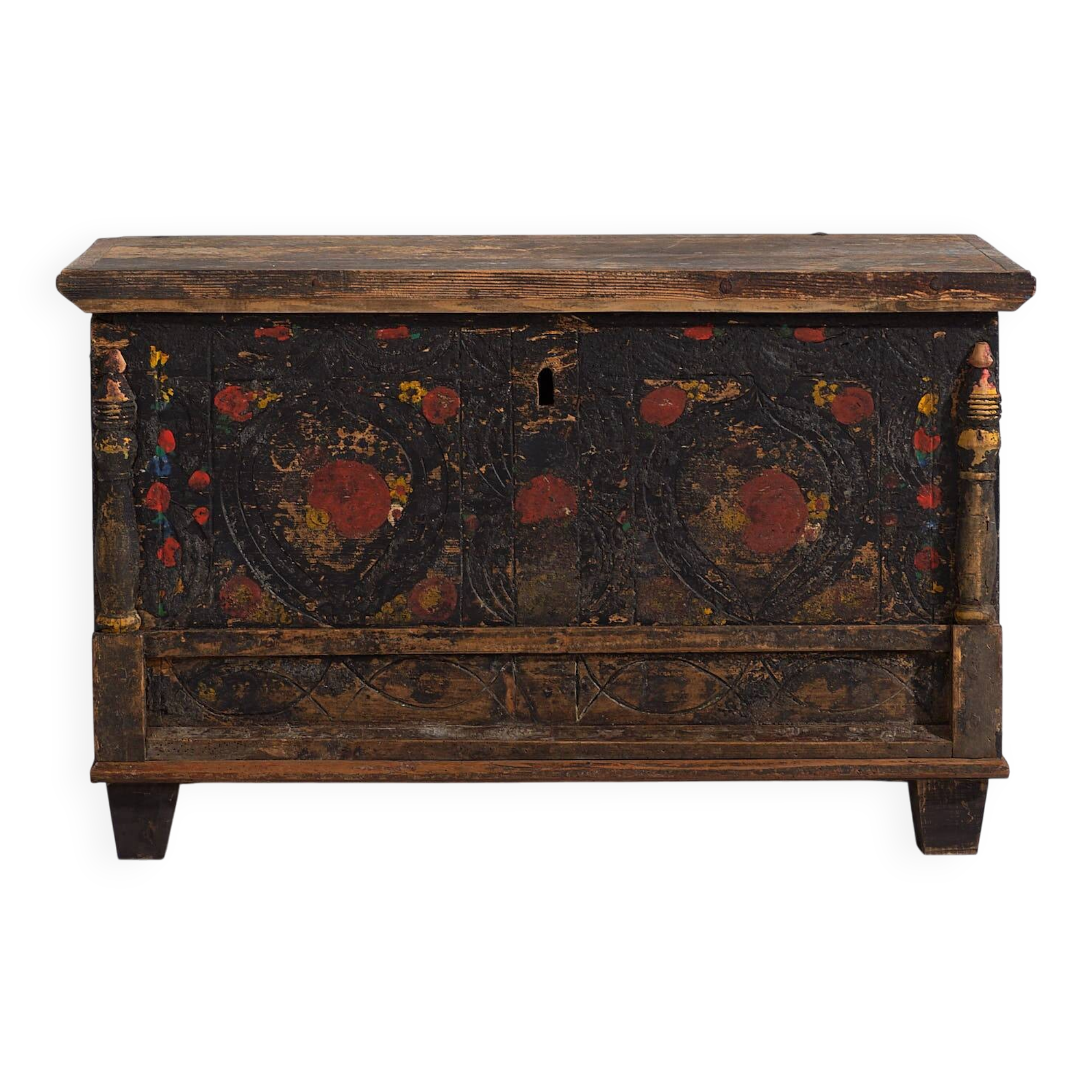 Antique chest with floral decoration (c.1920) #8