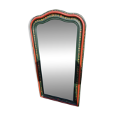 Miroir bois peint décor savoyard