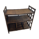 Étagère, console en rotin teinté