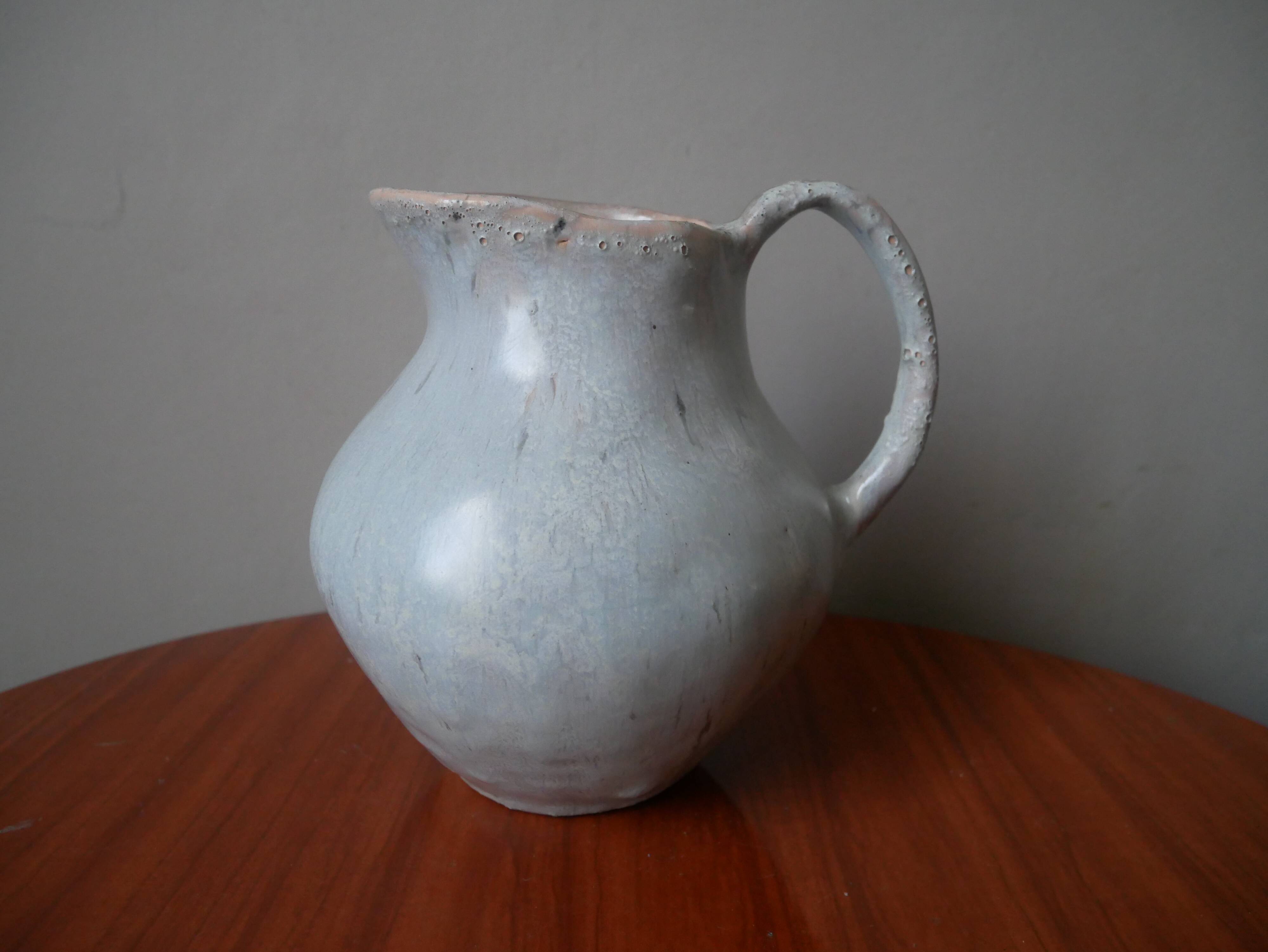 Vase with handle pitcher handmade pottery ceramic Wabi-Sabi Japandi Scandinavian countryside