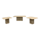 Table basse en travertin vintage et tables d'appoint, années 1980
