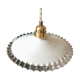 Flat opaline hanging lamp serrated 50