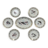 Arco xxeme siècle : service a poisson en porcelaine à décors sérigraphiés contours polylobés et doré