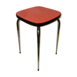 Vintage stool in red formica chrome feet