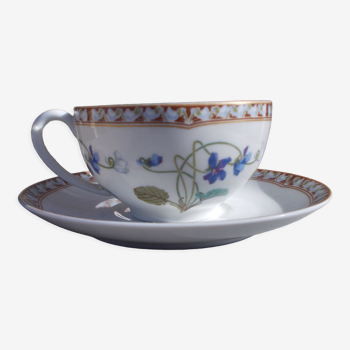 1 tasse avec sous tasse porcelaine Limoges Haviland Impératrice Eugénie