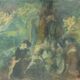 Genre scene canvas signed Strbac