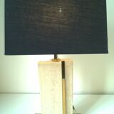 Travertine and gilded brass table lamp by Camille Breesch Belgium c. 1970