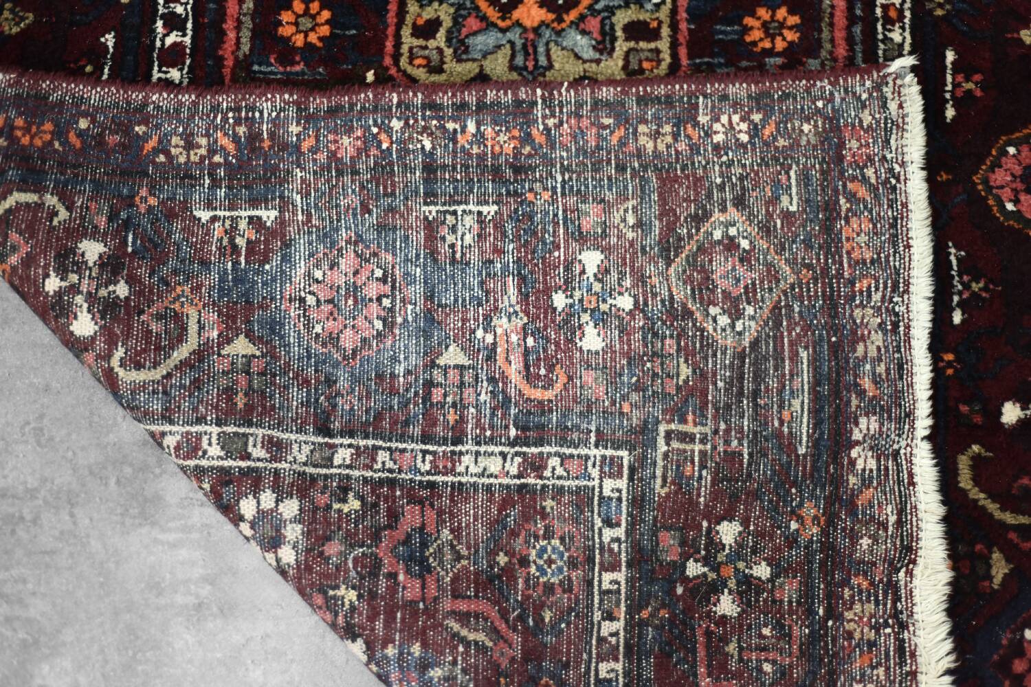 Vintage handwoven Hamadan oriental rug, Middle East, 1960s.