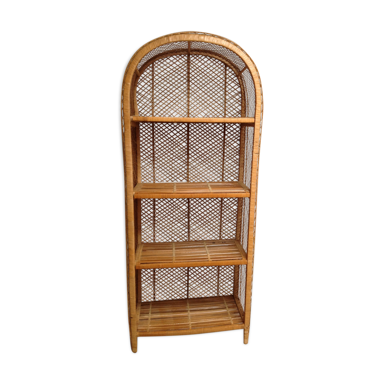 Vintage rattan library, 1970